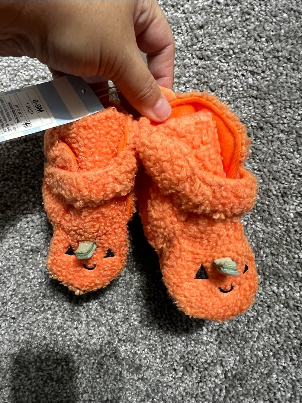 Cat & Jack Baby Unisex Pumpkin Booties Size 6-9 Months Shoes New With Tags